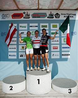 Die schnellsten 3 Damen: Lisi Unterbuchschachner AUT, Theresia Kellermayr AUT, Lorena Zocca ITA
