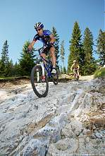 Foto auf Europameister Alban Lakata und Local Heroe Richard Zinthauer testen die WM-Strecke von 2009!   