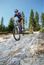 Foto auf Europameister Alban Lakata und Local Heroe Richard Zinthauer testen die WM-Strecke von 2009!   