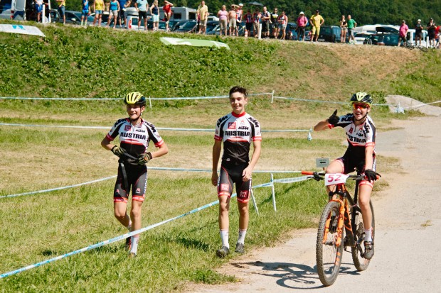 Marco Schrettl, Ryan Hoendervangers und Katharina Sadnik (von links)