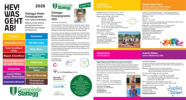 Foto auf Stattegger FerienProgrammfolder 2026