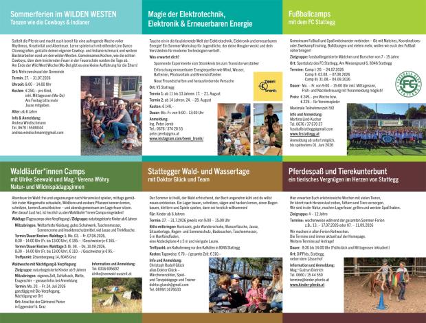 Foto auf Stattegger FerienProgrammfolder 2026